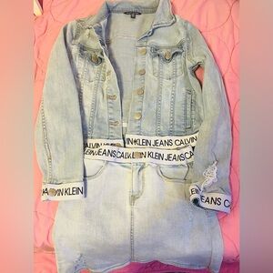 Denim skirt set. Big girl Calvin Klein